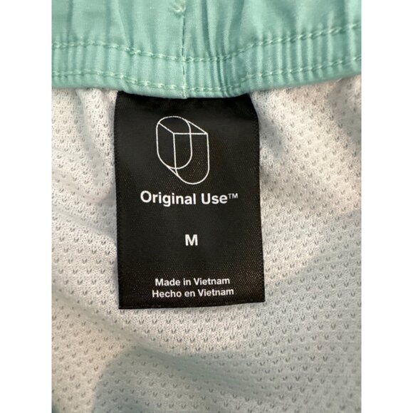 Original Use Mens Swim Trunks M Aqua Cheetah Jungle Drawstring Waist Mesh Lined - Picture 5 of 11